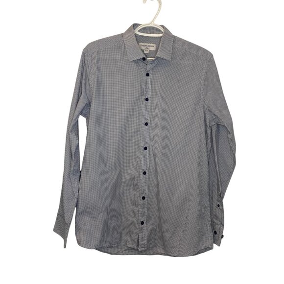 Harry Rosen slim long sleeve button down shirt black and white men's size M - Picture 1 of 4